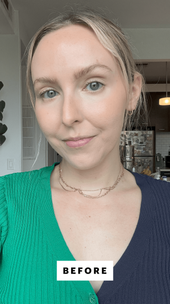 Kinonen before applying the L'Oral Paris True Match Lumi Le Liquid Blush